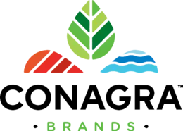 Logo displaying a green leaf, red semicircle, and blue wave above the text "Nomad Foods" and "BRANDS.