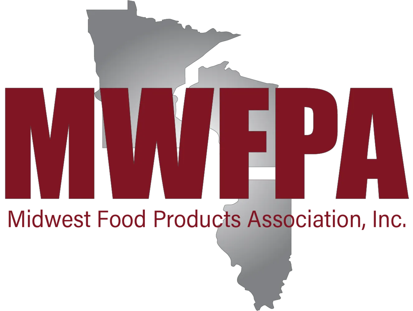 Logo with large "MWFPA" letters over a gray Midwest US map silhouette (Minnesota, Wisconsin, and Illinois).